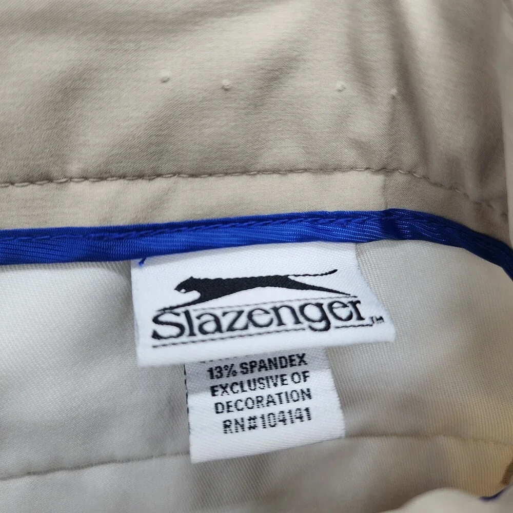 Slazenger Golf Shorts Mens 38 Khaki Chino Mid Rise